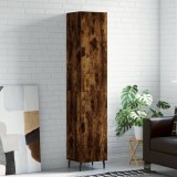 vidaXL Dulap &icirc;nalt, stejar fumuriu, 34,5x34x180 cm, lemn prelucrat