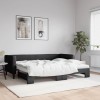 VidaXL Pat de zi cu extensie și saltele, negru, 80x200 cm, textil 3196593
