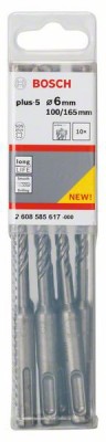 Bosch Set 10 burghie pentru gaurire cu percutie SDS Plus-5, 6x100x165mm ProAdvanced PowerfulTools foto