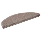 Cumpara ieftin Covorase pentru scari, 15 buc., 65x21x4 cm, bej inchis, semirotunde, mari