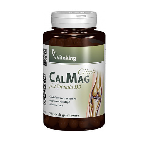 Citrat de Calciu-Magneziu cu vitamina D - 90 capsule gelatinoase, Vitaking