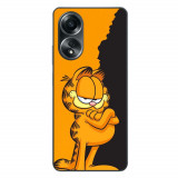 Husa compatibila cu Oppo A58 4G Silicon Gel Tpu Model Garfield Black and Orange
