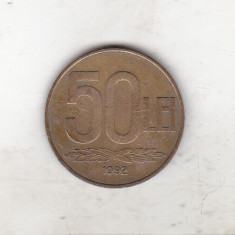 bnk mnd Romania 50 lei 1992 , varianta 1 - cifre groase