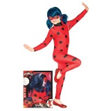 Set costum Buburuza Miraculoasa cu masca si peruca pentru fete - Ladybug 9-10 ani 134-140 cm