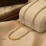 Cumpara ieftin Colier Echilibrul Imperial 60 cm , Lant unisex placat cu aur 14K 4 mm