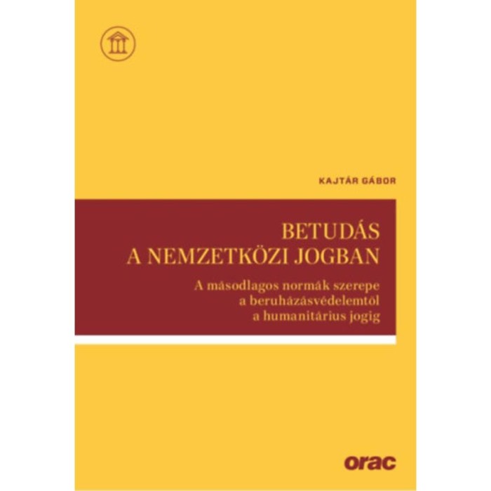 Betud&aacute;s a nemzetk&ouml;zi jogban - A m&aacute;sodlagos norm&aacute;k szerepe a beruh&aacute;z&aacute;sv&eacute;delemtől a humanit&aacute;rius jogig - Kajt&aacute;r G&aacute;bor