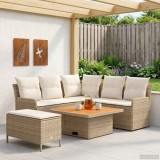 vidaXL Seturi de mobilier cu pernă 5 pcs Bej și crem Ratan PE 3422206