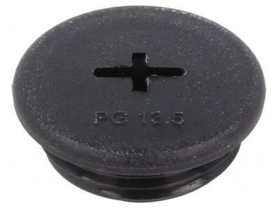 Capac protecție negru PG13,5 filet PG 6mm poliamidă foto