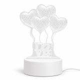 Cumpara ieftin Lampa decorativa LED alb cald 17 x 11.3 cm, model LOVE cu baloane inimioara, baza 9.5 cm