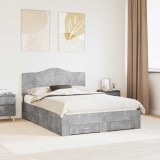 Cumpara ieftin Cadru de pat Gri din beton 160 x 200 cm Lemn prelucrat