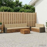 Cumpara ieftin Set de canapele de exterior 7 buc. 6-Locuri Natural si Bej