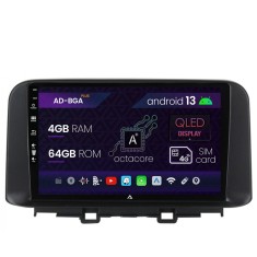 Navigatie Hyundai Kona (2018+), Android 13, A-Octacore 4GB RAM + 64GB ROM, 10.1 Inch - AD-BGA10004+AD-BGRKIT183V2