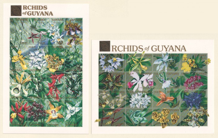 Guyana 1990 Mi 3338/53 + 3354/69 MNH - Orhidee