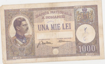 ROMANIA 1000 LEI 1934 uzata foto