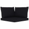 Perne de canapea din paleți, 3 buc., negru, material textil