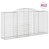 Cumpara ieftin Cosuri gabion arcuite 12 buc, 300x50x140/160cm, fier galvanizat