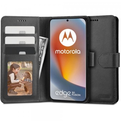 Husa pentru Motorola Edge 50 Fusion, Tech-Protect, Wallet, Neagra foto