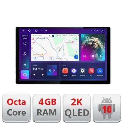 Navigatie Lexus NX 2011-2018 varianta high Qled 2K Octa Core 4+64 LTE 4G DSP Wifi 5Ghz android auto carplay radio gps internet kit-nx-2011-high+EDT-E4