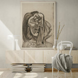 Tablou Poster, Intaglio, Modern, alb negru, Weeping Woman I de Pablo Picasso, print pe hartie foto Fine Art