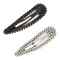 Set Clame Păr, Model Metalic, Strass, Negru și Transparent, 5.5 cm, 2 Bucăți