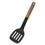 Spatula cu perforatii si maner aspect de lemn pentru servire,plastic,32 cm, Oem