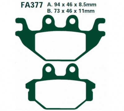 Set placute frana EBC FA377 - Adly - CAN-AM 250 - Kymco KXR - Maxxer - MXU 250-500 - TGB Blade - Yamaha YZF-R 125 (08-13) foto