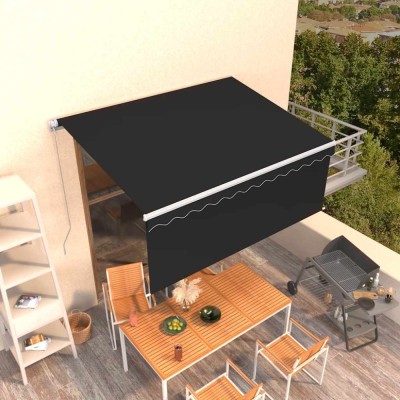 vidaXL Copertină retractabilă manual cu stor, antracit, 3,5x2,5 m 3069279 foto