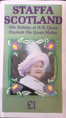 Staffa island 85 de ani de naștere a lui H.M. Regina Elisabeta Regina Mama MNH foto