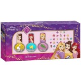 Set manichiura pentru fetite, 3 lacuri de unghii si modele de lipit pe unghii, Printesele Disney, Lorenay