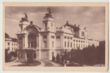 Romania cca 1945, CP ilustrata Cluj Opera si Teatrul National, sepia necirculata, Printata, Cluj Napoca