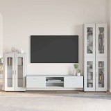 Cumpara ieftin Set comoda TV FLORIN 3 buc. 150 x 39 x 30 cm Alb Lemn prelucrat