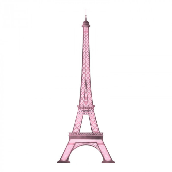 Sticker decorativ Turnul Eiffel, Roz, 85 cm, 3220ST