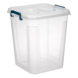 Cutie Depozitare, Model Vertical, Capacitate 6L, Plastic Transparent, Capace și M&acirc;nere Petrol, Oem