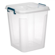 Cutie Depozitare, Model Vertical, Capacitate 6L, Plastic Transparent, Capace și M&acirc;nere Petrol