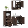 VidaXL Set mobilier de baie, 3 piese, stejar maro, lemn prelucrat 3301039
