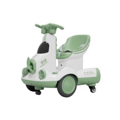 Masinuta Electrica, Cyrax, pe 4 Roti, cu Telecomanda, Lumini Led si Muzica, +2 ani, Inaltime Reglabila, Verde