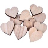 Inimioare decorative din lemn, Zola&reg;, culoare naturala, 5 cm - 17 buc