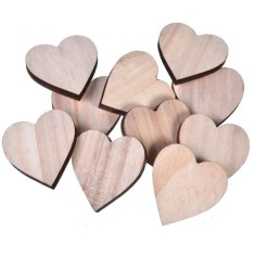 Inimioare decorative din lemn, Zola&amp;reg;, culoare naturala, 5 cm - 17 buc foto