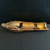 Sculptură decorativă din bambus - pescar, China (58x16cm)