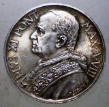 F.652 VATICAN PAPA PIUS XI 5 LIRE 1929 XF/AUNC ARGINT 10000ex., Europa