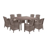 Set mobilier de grădină Zoe 8+1, culoare cappuccino