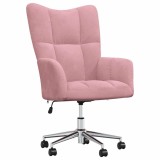 vidaXL Scaun de relaxare, roz, catifea