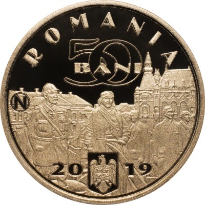 Romania 50 bani comemorative, proof foto
