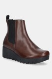 Fly London ghete chelsea de piele VAZE177FLY culoarea maro, toc pana, P145177001