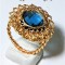 B139. Inel "Blue Dream" tehnica fir auriu crosetat