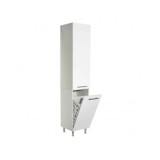 Dulap baie tip coloana GN0161, Pal Melaminat, 3 rafturi, cos rufe, alb