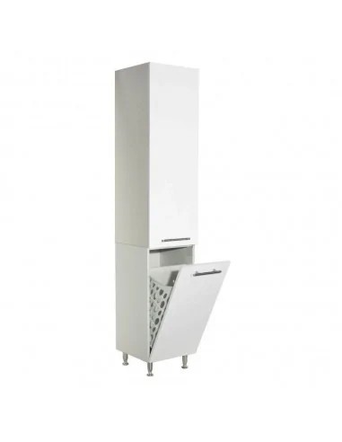 Dulap baie tip coloana GN0161, Pal Melaminat, 3 rafturi, cos rufe, alb