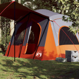 Cabina cort de camping 5 persoane gri si portocaliu impermeabil GartenMobel Dekor, vidaXL