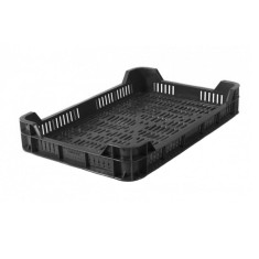 Naveta M5, Plastic HDPE, 60x40x10 cm, Perforata, Neagra foto