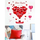 Cumpara ieftin Sticker Perete Autocolant Inimioare Rosii 56x65cm